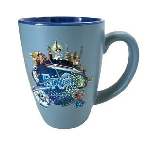Walt Disney World Epcot 2009 Coffee Mug Cup Blue 10 oz Two Tone Glass